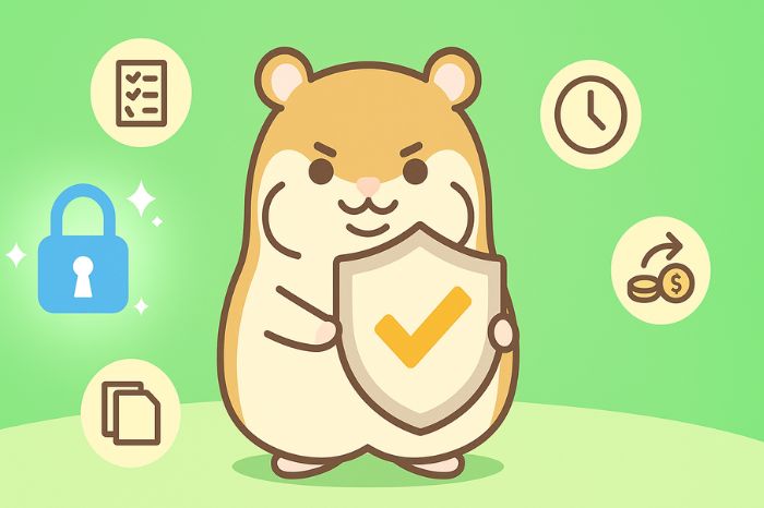 XM口座凍結を防ぐための実践的な対策(定期確認・適切な管理・出金)を守るハムスターと盾