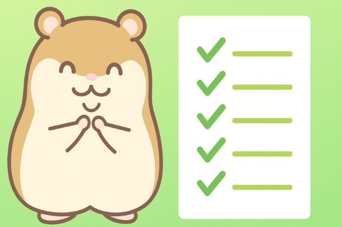 成功率を高めるEA選びの5つのチェックポイント、緑のチェックマークとハムスターキャラクター