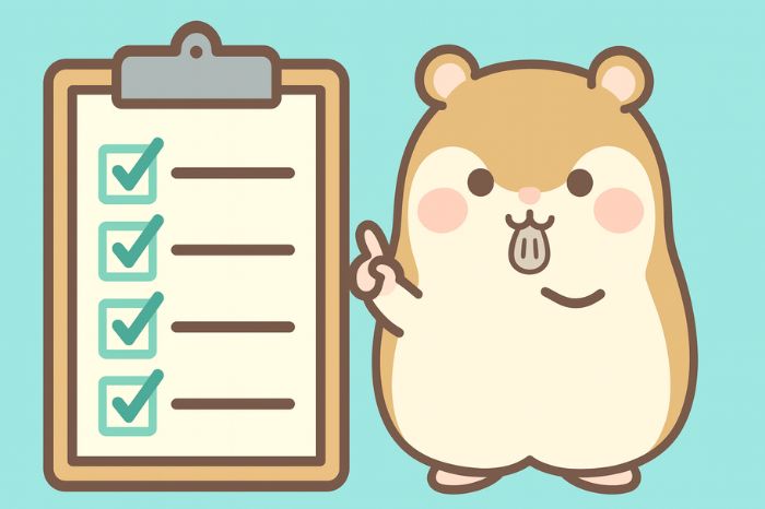 XMゴールドのスワップポイント一覧と確認方法を案内するハムスターキャラクター