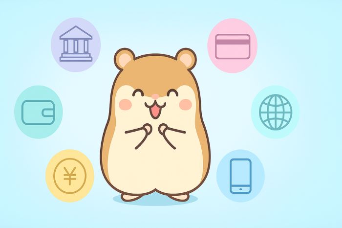 XMで利用可能な6つの出金方法の概要イラスト(銀行送金、クレジットカード、オンラインウォレット、仮想通貨など)