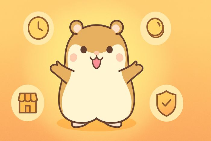 XMコンビニ入金のメリットを表現するハムスターキャラクター。24時間利用可能・即時反映・事前登録不要・プライバシー保護の4つの利点を視覚化