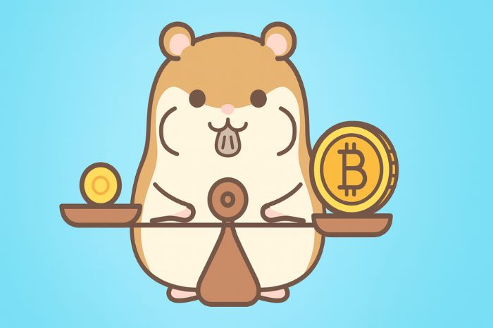 XMの仮想通貨レバレッジ取引の仕組みを説明するハムスターと天秤のイラスト