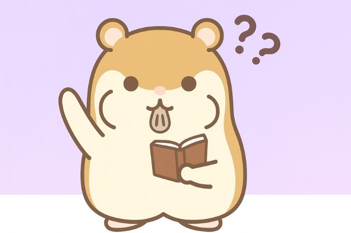 XM仮想通貨レバレッジ取引のよくある質問に答えるハムスターのイラスト