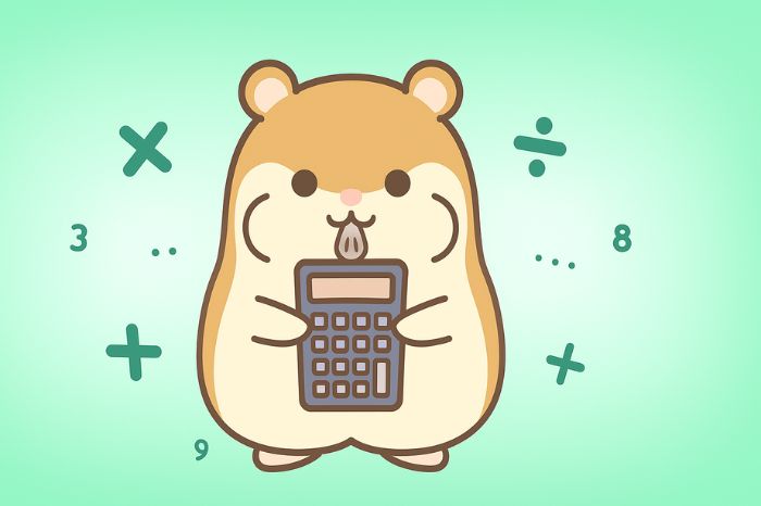 XMのロット計算方法を電卓で計算するハムスターと数式記号