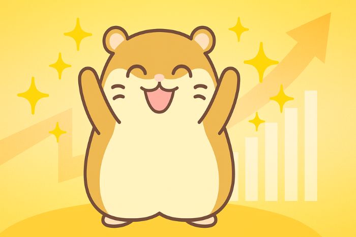 XMゼロ口座の5つのメリットを喜ぶハムスターキャラクター・狭いスプレッドの利点を表す星