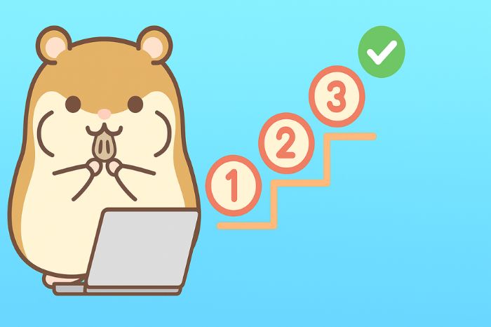 XMゼロ口座の開設手順を説明するハムスター・パソコンでの口座開設プロセスを示す3ステップ