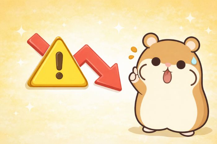 レバレッジ制限を示す警告マークと注意を促すハムスターキャラクター