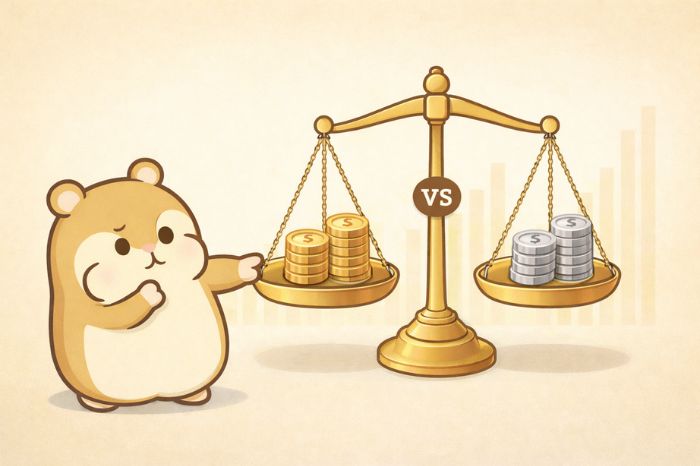 HFMと他社のスプレッドを天秤で比較するハムスター