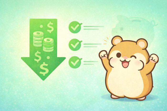 HFMのスプレッドコストを抑える方法を紹介するハムスター