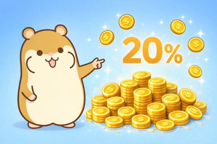HFMの20%入金ボーナスと金貨を紹介するハムスター