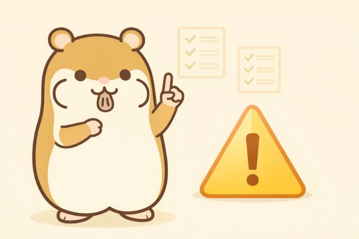 HFMボーナスの注意点を説明するハムスター