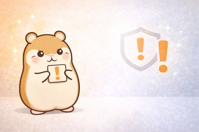 HFMセント口座の注意点を伝えるハムスター