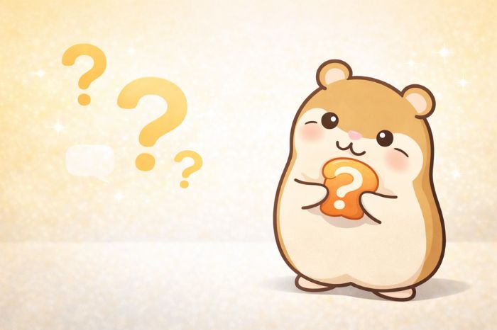 HFMセント口座のよくある質問に答えるハムスターキャラクター