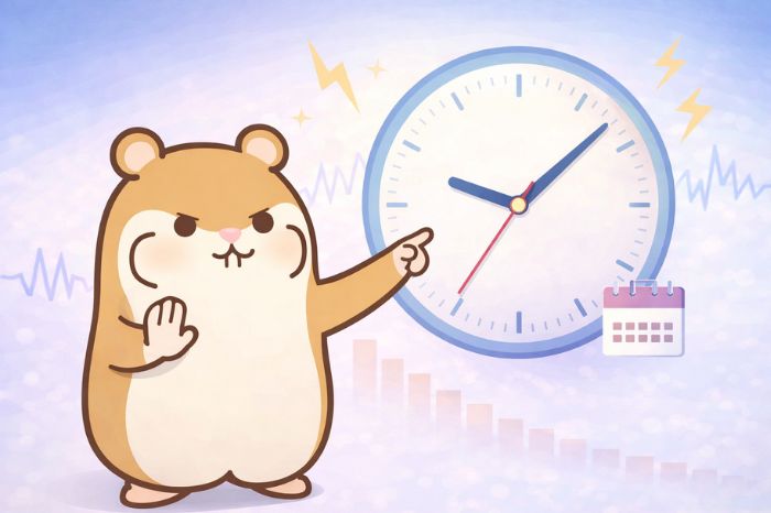 HFMの経済指標発表時のレバレッジ制限を注意喚起するハムスター