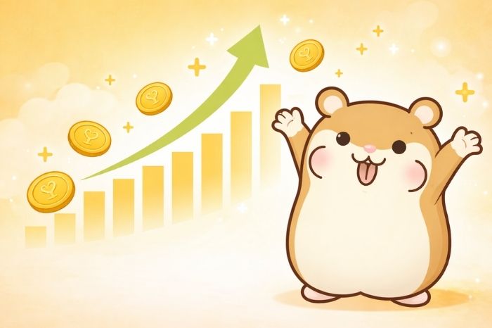 HFMスキャルピングのメリットを喜ぶハムスターと上昇チャート