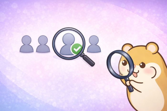 HFMストラテジープロバイダーの選び方を表す検索イメージとハムスターキャラクター