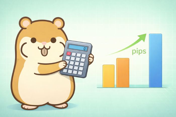 HFMとExnessのスプレッドと取引コストを棒グラフで比較するハムスター