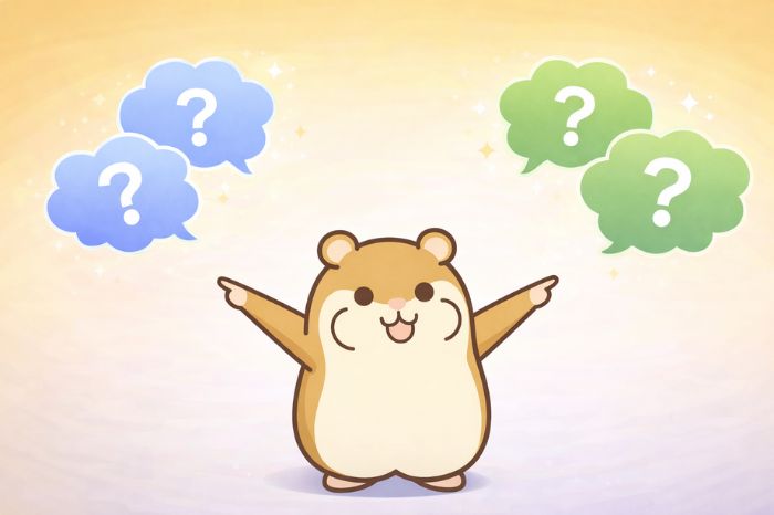 HFMの追加口座開設に関するよくある質問に答えるハムスターキャラクター