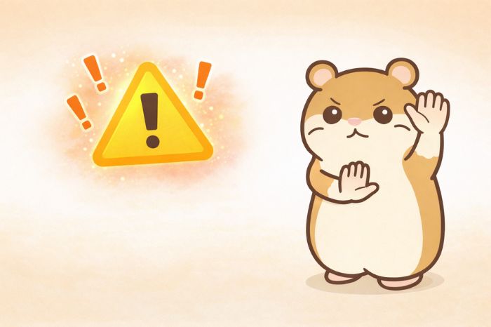 HFMのデモ口座の注意点を解説するハムスター