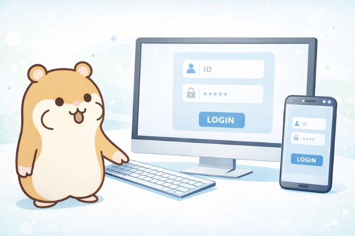 HFMのMT4ログイン画面とログイン手順を説明するイラスト