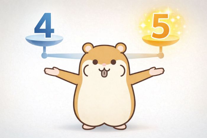 MT4とMT5の違いを比較するハムスター