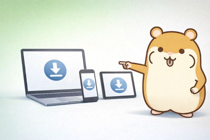 HFM MT5のダウンロードとインストール方法を案内するハムスター