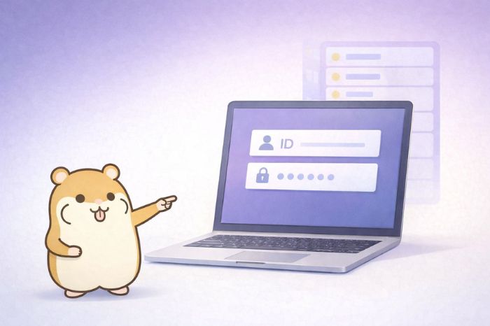 HFM MT5へのログイン手順を解説するハムスター