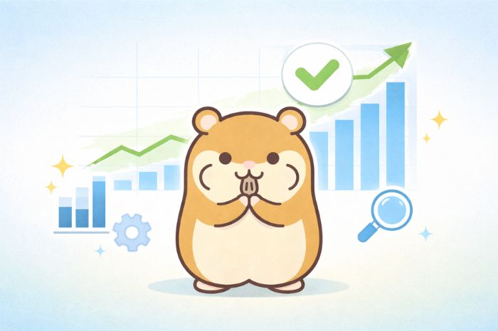 QuantAnalyzerの活用ポイントをまとめて紹介するハムスターキャラクター