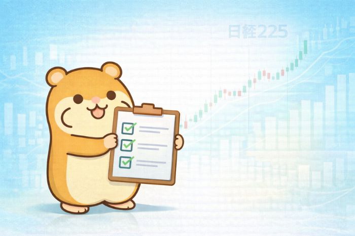 ハムスターが全項目にチェックが入ったチェックリストを両腕で持ち上げている