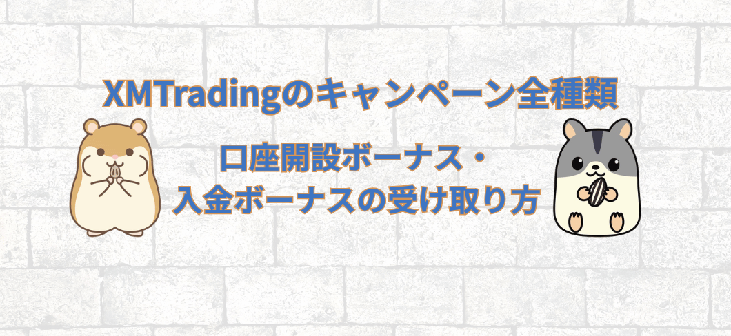 XMTradingのキャンペーンと口座開設・入金ボーナス受け取り方を紹介する2匹のハムスター