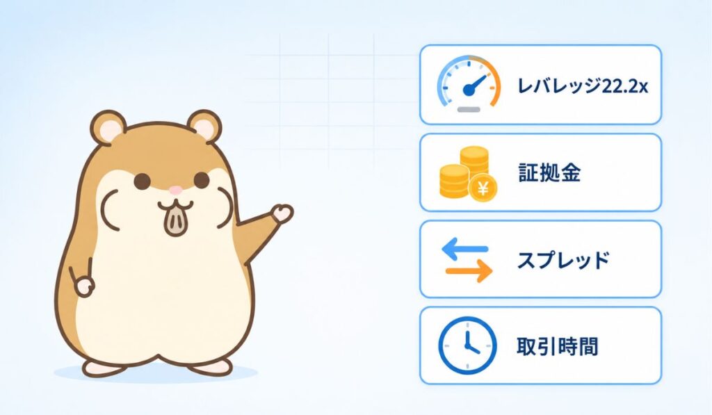 取引条件カード+ハムスターの説明